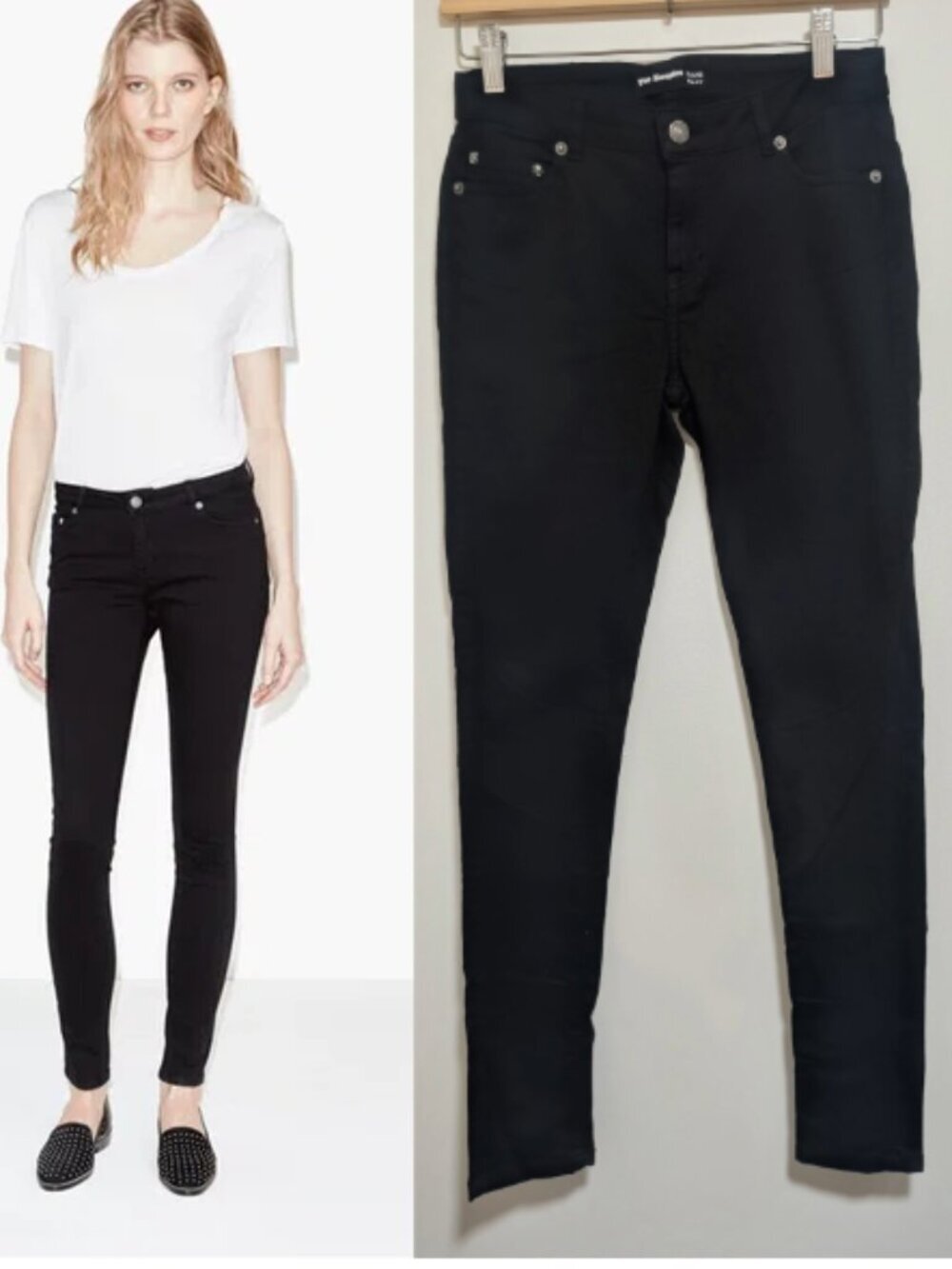 The Kooples | Billy Black Skinny Jeans With Skull Detail